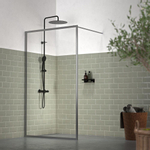Sealskin Contour Paroi de douche à l'italienne type A3 138x200cm 6mm verre de sécurité transparent avec revêtement anticalcaire Gris mat SW799434