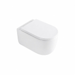 QeramiQ Dely Swirl hangtoilet – spoelrandloos – diepte 53 cm – met 35 mm softclose zitting – glans wit SW1026266