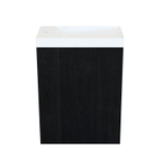 Arcqua Marble Ensemble fontaine - 40x22x54.5cm - fontaine brillant blanc - sans trop-plein - chêne noir SW909583