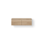 Looox Wood collection Wooden Drawer BoX armoire à tiroirs avec 2 tiroirs 120x45x46cm avec softclose chêne old grey SW108691