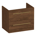 BRAUER Trust meuble sous-lavabo peu profond 60 sans poignées rapportées 2 tiroirs à fermeture douce et 1 découpe pour siphon - Forest Cacao SW1204081