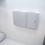 Mondiaz CUBB Armoire de toilette miroir - 120x70cm - 2 portes - Talc (Blanc) SW410056