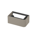 INK Concept R Meuble sous-lavabo - 80x45x35cm - 1 tiroir - poignées rapportées - fraisé - angle arrondi à droite - MDF laqué - crème cotton mat SW1405784