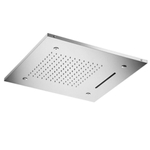 Hotbath Mate Inbouwhoofddouche vierkant - 50x50cm - met cascade en spray - geborsteld nikkel (RVS) SW22818