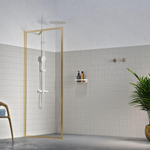Sealskin Contour Paroi de douche à l'italienne type A3 88x200cm 6mm verre de sécurité transparent avec revêtement anticalcaire Or brossé SW799433