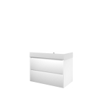 Proline loft ensemble de meubles de salle de bains 80x46x62cm sans trou pour robinet et meuble symétrique polystone mat blanc/blanc SW350173