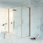Fortifura Galeria Douchecabine - 70x180x200 - Profiel veiligheidsglas - antikalk - PVD - geborsteld koper SW1446157
