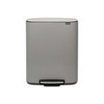 Brabantia Bo Poubelle à pédale - 60 litres - seau intérieur en plastique - mineral concrete grey SW1117455