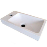 Saniclass Chaci Meubelfontein - 40x22cm - mineraal marmer - glans wit SW1411210