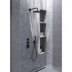 Hotbath Gal IBS40 ensemble de douche de tête encastré - 2 fonctions - bras mural 35cm - douche de tête carrée 22cm - Gunmetal brossé PVD SW656370