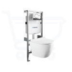 QeramiQ Salina Compact Toiletset -softclose zitting- bedieningsplaat Geberit Sigma01 chroom - wit glans SW444765