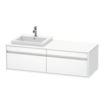 Duravit Ketho Meuble sous-lavabo avec 2 tiroirs juxtaposés pour lavabo encastrable 140x42.6x55cm à gauche blanc 0300584