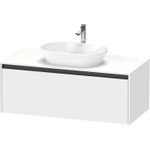 Duravit Ketho.2 Wastafelonderbouwkast - inclusief consoleplaat - met 1 lade - 120x55x45.9cm - met handgreep antraciet - wit mat SW772869