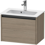 Duravit Ketho.2 Wastafelonderbouwkast - met 1 lade - 61x39x44cm - met greep antraciet - eiken terra mat SW773014