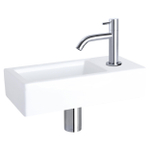 Differnz ravo ensemble lave-mains mélangeur céramique incurvé chro avec 38.5x18.5x9cm blanc brillant SW705308