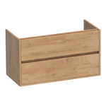 BRAUER Adore wastafelonderkast - 100x46x55cm - 2 softclose lades - greeploos - 1 sifon uitsparing - Forest Tan SW1198237