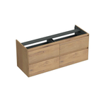 Forzalaqua Reno 2.0 wastafelonderkast 140x51x60cm met 4 softclose greeploze lades Massief Eiken Oyster SW492381