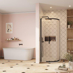 Crosswater Asura Porte de douche quart de cercle - 8mm - 80x80cm - noir mat SW1208423