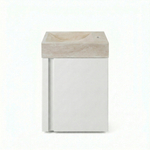 Saniclass Chaci Toiletmeubelset - 40x65cm - 1 deur - 1 kraangat - rechts - fontein travertine - mat wit SW1482364