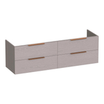 BRAUER Elevate meuble sous-lavabo 160 sans poignées de dessus 4 tiroirs à fermeture en douceur et 2 découpes pour siphon - Timber Greige SW1200144