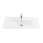 Sanicare Q7 lavabo 85x45cm 1 trou de robinet avec trop-plein rectangulaire céramique blanc SW536834