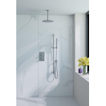 Fortifura Calvi ensemble de douche pluie encastré – douche de tête Ø 30 cm – bras de plafond 20 cm – douchette bâton 1 jet – inox brossé SW1412094