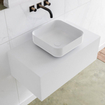 Mondiaz Lagom Meuble salle de bains 80x30.9x45cm Solid Surface Talc 1 tiroir avec lavabo BINX vasque à poser Centre sans trous de robinet SW409060