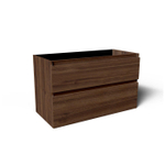 Saniclass Vita Meuble sous lavabo - 100cm - 2 tiroirs - sans poignée - noyer SW1413852