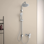 Ideal Standard Idealrain Colonne de douche pour robinet mural avec douchette et douche de tête et barre de douche chrome 0180735