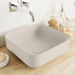 Mondiaz Binx Vasque à poser - 36x36x13cm - carré - à poser - Solid Surface - Lin/Lin SW643518