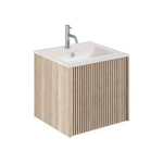 Crosswater Limit Badkamermeubelset - 50x45x45cm - 1 lade - keramieken wastafel - modern oak/anthracite (hout) SW1126112