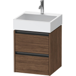 Duravit Ketho 2 meuble sous-lavabo - 2 tiroirs - 48,4x46x54,9cm - poignées anthracite - noyer foncé mat SW771826