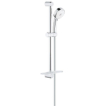 GROHE New Tempesta Cosmopolitan 100 Glijstangset - 60cm - ronde handdouche - 4 straalsoorten - gladde doucheslang - met zeepschaal - chroom/wit SW108133
