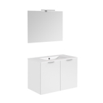 Allibert euro pack ensemble de meubles de salle de bain avec miroir 80x55cm 2 portes blanc brillant SW734391
