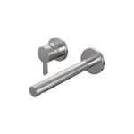 Brauer Brushed Edition Wastafelmengkraan inbouw - rechte uitloop rechts - hendel middel dik - model E2 PVD - geborsteld RVS SW716034