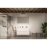 Nemo Go Ensemble de meuble - 120x65x45.5cm - 2 tiroirs - sans poignée - 2 vasque Blanc mat - 2 trous de robinet - avec armoire toilette - MDF standard white SW911668
