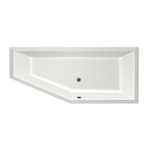 Xenz Society Hoekbad - 180x80x48 - afvoer Midden - Rechts - Compact - acryl - wit mat SW103197