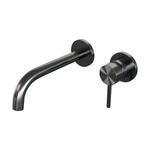 BRAUER Gunmetal Edition Wastafelmengkraan inbouw - gebogen uitloop links - hendel lang smal - inclusief inbouwdeel - model A 1 - PVD - geborsteld gunmetal SW715786