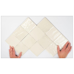 Terravito Bemare carreau mural - 10x10cm - 8mm - Carré - Crème brillant SW405192