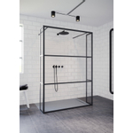 Riho Grid GD402 Douche à l'italienne 90x200cm avec 2 barres de renfort Noir mat SW412207