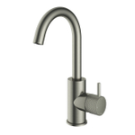 Hotbath Cobber X wastafelkraan - opbouw - hoog - voorsprong 13.5cm - geborsteld nikkel (rvs) SW440752