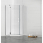 Saniclass Neptune 3231 Cabine de douche 90x90x195cm Pentagone Profilé chrome et Verre transparent SW451482