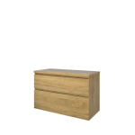Proline Top badkamermeubelset - 100x46x63.2cm - wastafelblad - a symmetrisch - MFC Ideal oak SW350394