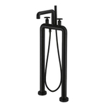 Crosswater Union Vrijstaande Badmengkraan - staand - handdouche - wiel - gecoat zwart mat SW968289