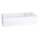 Differnz Ravo lave-mains 38.5x18.5x9.5cm 1 trou pour robinet à droite céramique blanc SW542371