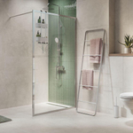 Sealskin Contour paroi de douche à l'italienne type A3 - 118x200cm - verre de sécurité clair 6 mm - avec revêtement Sealglas - argent haute brillance SW1471971