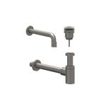 IVY Pact Ensemble de lave-mains - modèle mural - recoupable - bonde always open - Metal black brossé PVD SW1031748