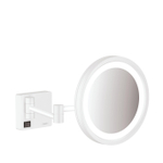 Hansgrohe AddStoris miroir grossissant – rond Ø 16 cm – Éclairage LED – grossissement 3x – Blanc mat SW651159
