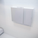 Mondiaz CUBB armoire de toilette – 100 x 70 x 18 cm – 2 portes – Talc (blanc) SW410110