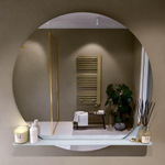 Mondiaz SPOT Miroir de salle de bain - rond 120cm - plan de miroir - couleur Argile SW1235511